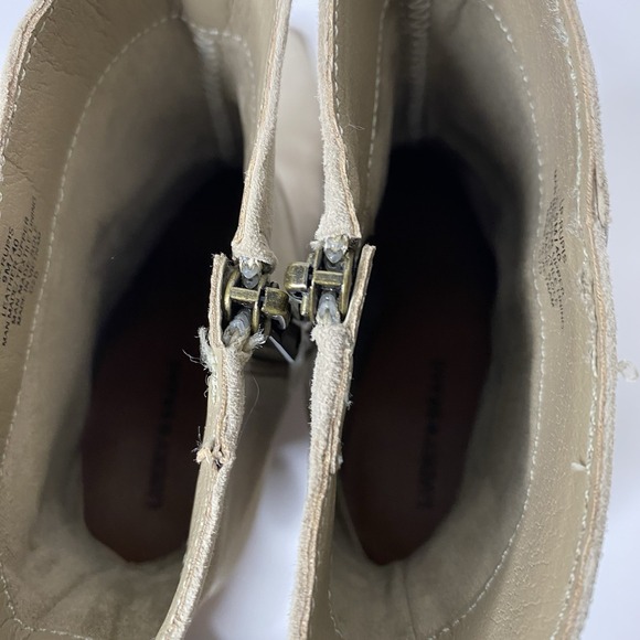 Lucky Brand Women's Sz 9M Tan Suede Leather Studded Ankle Boot Bootie Block Heel - Picture 9 of 12